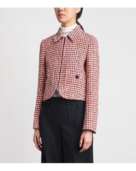 ME+EM Red Tweed Heritage Cropped Jacket
