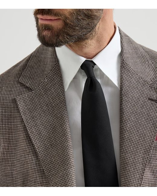 Brunello Cucinelli Black Virgin Wool Tie for men