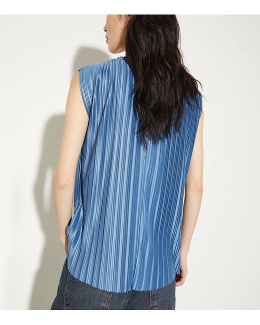 MAX&Co. Blue Pleated Tank Top