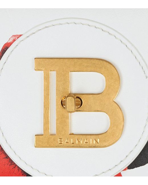Balmain Red Leather B-buzz Dynasty Clutch Bag
