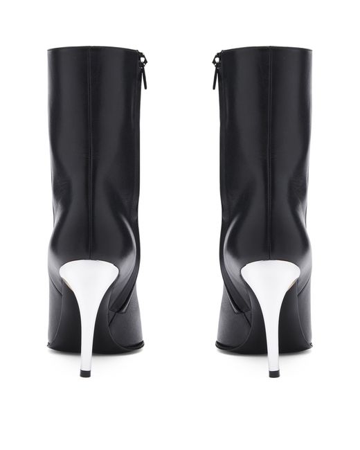 Alexander McQueen Black Leather Armadillo Heeled Boots 95