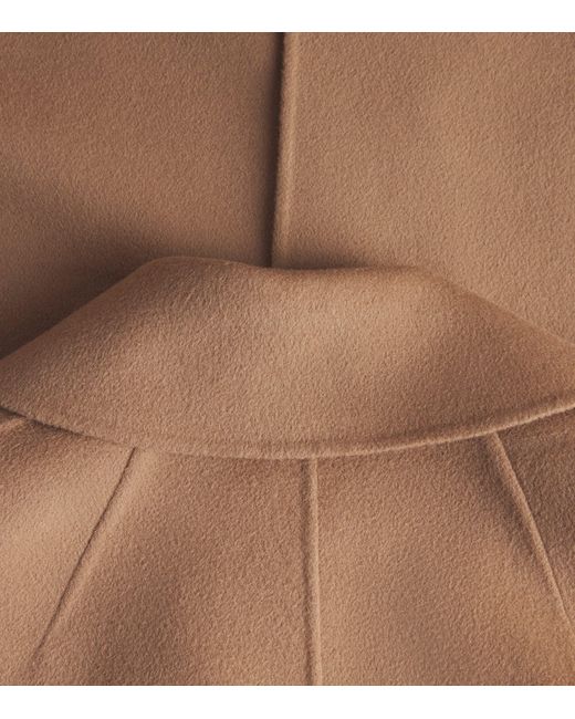 Max Mara Brown Virgin Wool Wrap Coat