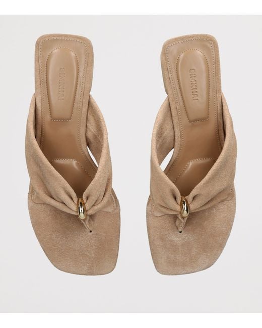 Jonathan Simkhai Natural Suede Stella Heeled Mules 50