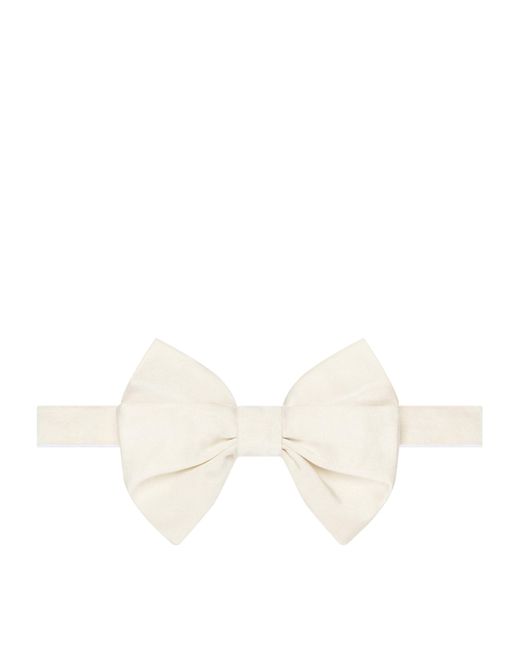 Givenchy White Silk Baroque Bow Tie for men