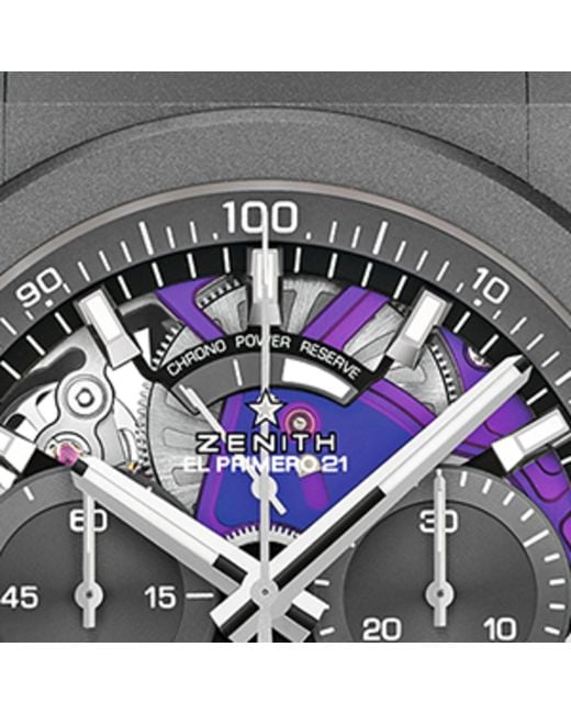 Zenith Purple Titanium Defy El Primero 21 Watch 44mm for men