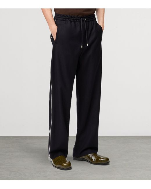 Loewe Blue Wool-Blend Drawstring Trousers for men