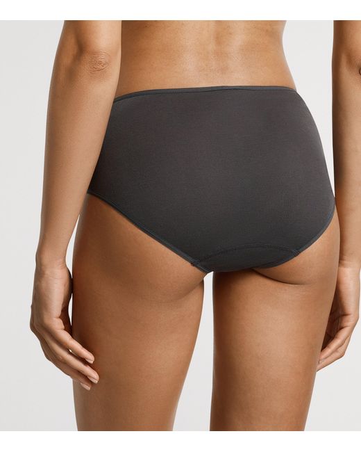 Hanro Gray Cotton Belen Midi Briefs