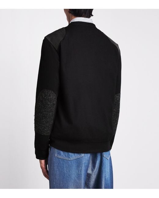 Junya Watanabe Black Wool Leather-Patch Cardigan for men