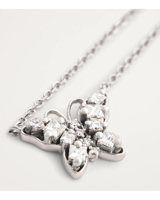 Suzanne Kalan Metallic And Diamond Princess Mini Butterfly Necklace