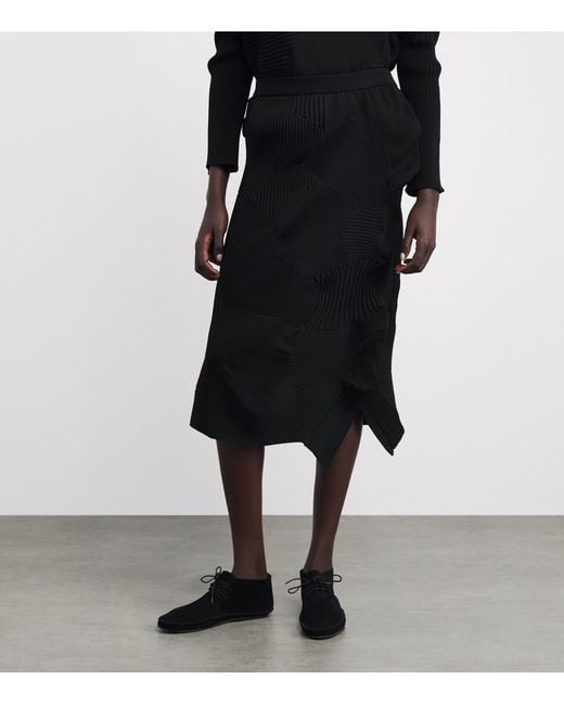 Issey Miyake Black Kone Kone Knit Skirt