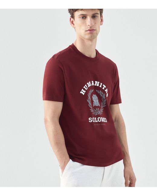 Brunello Cucinelli Red Humanitas Solomei T-shirt for men