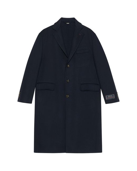 Gucci Blue Wool Single-breasted Coat for men