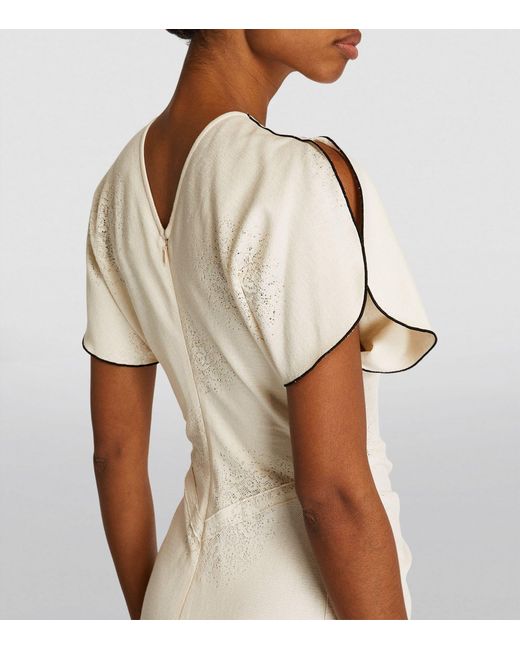 Victoria Beckham White Gathered-waist Lace-detail Dress