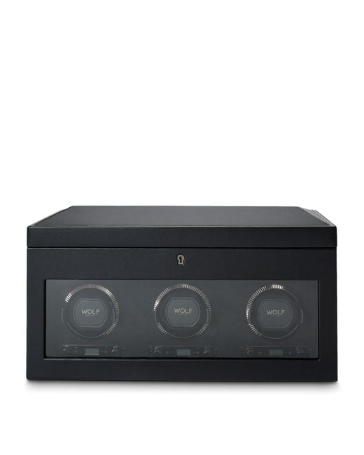 Wolf Black British Racing Triple Watch Winder