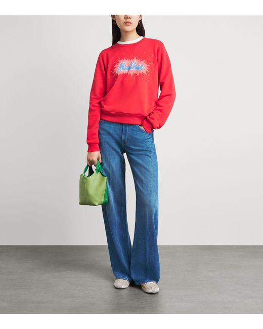 Mother Blue The Lasso Sneak Barrel Jeans
