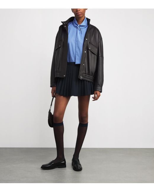Sandro Blue Pleated Mini Skirt