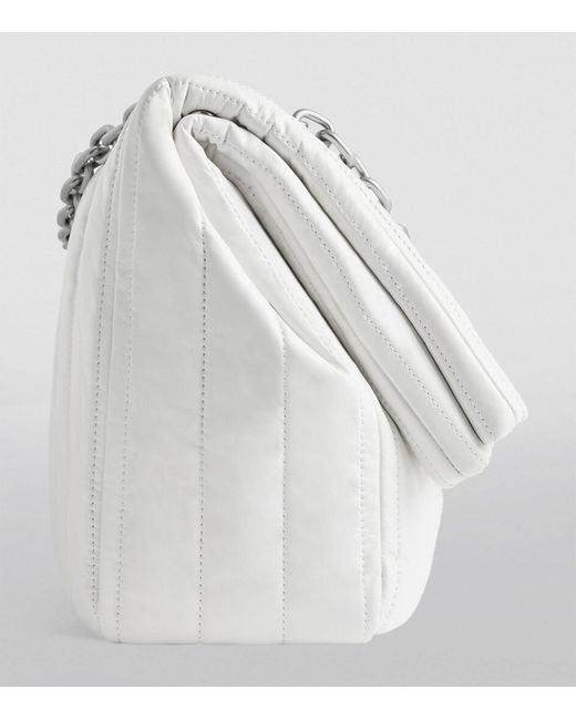 Balenciaga White Quilted Leather Monaco Shoulder Bag