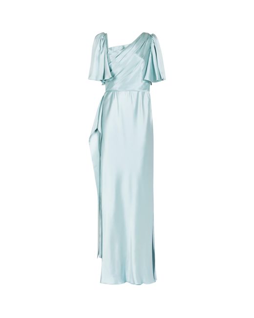 Dolce & Gabbana Blue Silk Belted Dress