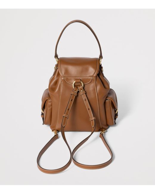 Miu Miu Brown Leather Backpack