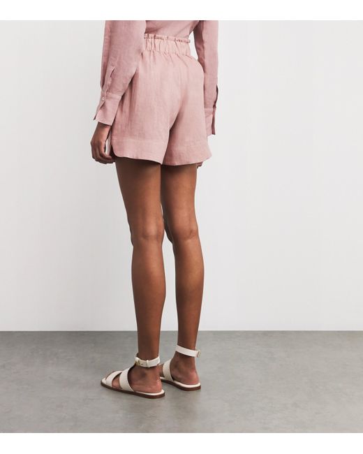 Eleventy Pink Linen Drawstring Shorts