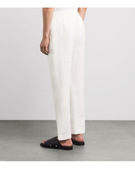 CHE White Linen Avila Drawstring Chinos for men
