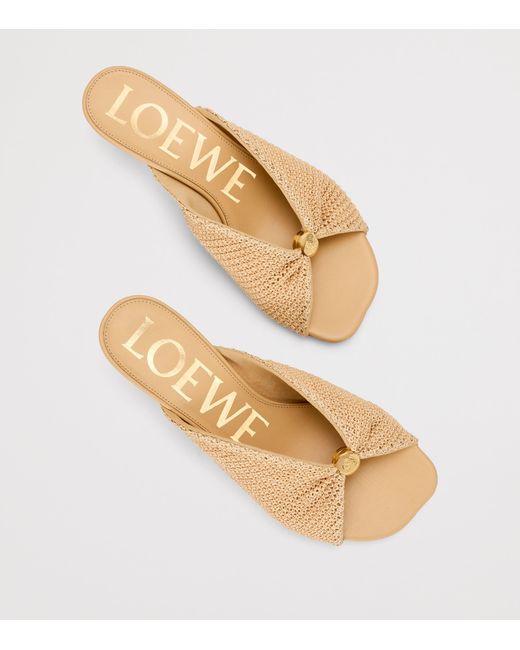 Loewe Natural X Paula's Ibiza Woven Pebble Heeled Sandals 45