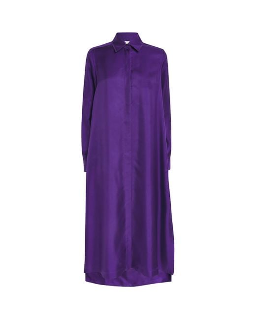 Max Mara Purple Silk Shirt Dress