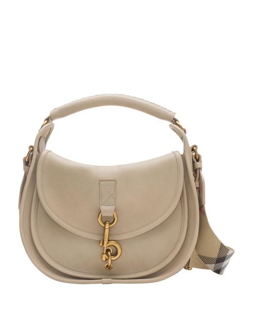 Burberry Metallic Small Calf Leather B Clip Messenger Bag