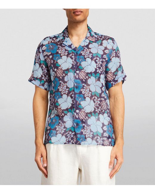 Vilebrequin Blue Tropical Turtles Print Charli Shirt for men