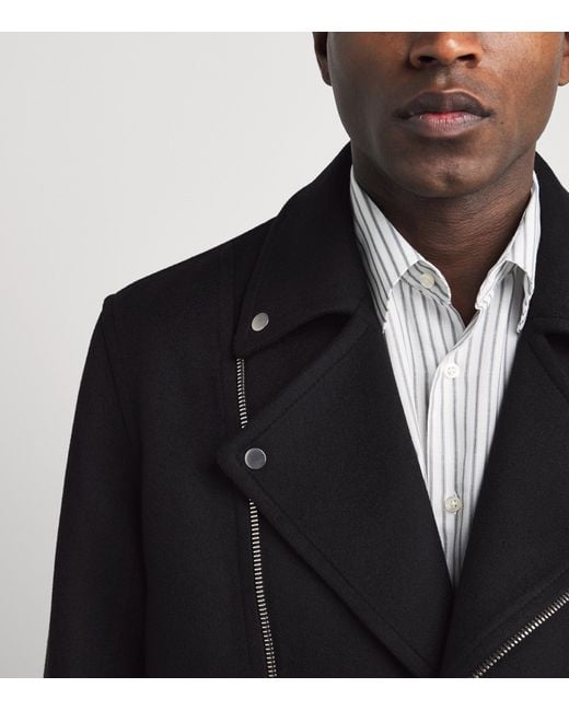 Alan Scott Black Cashmere-Blend Biker Jacket for men