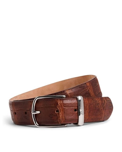 Jacob Cohen Brown Crocodile Leather Belt for men