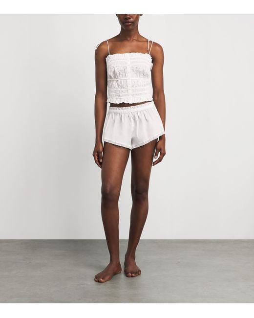 Skims White Cotton-Blend Poplin Apparel Cami Top