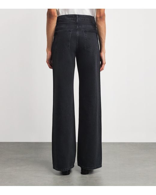 Anine Bing Black Hugh Wide-Leg Jeans