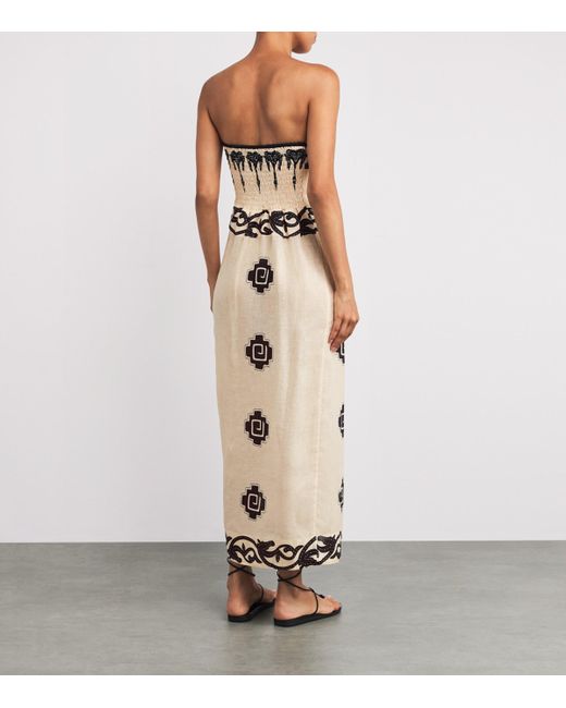 Johanna Ortiz Natural Linen Ancient Midi Dress