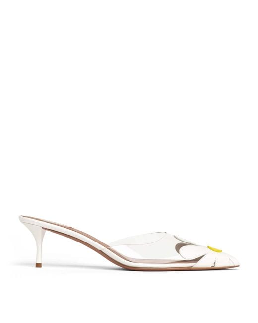 Alaïa Natural Pvc-Leather Bloom Mules 55