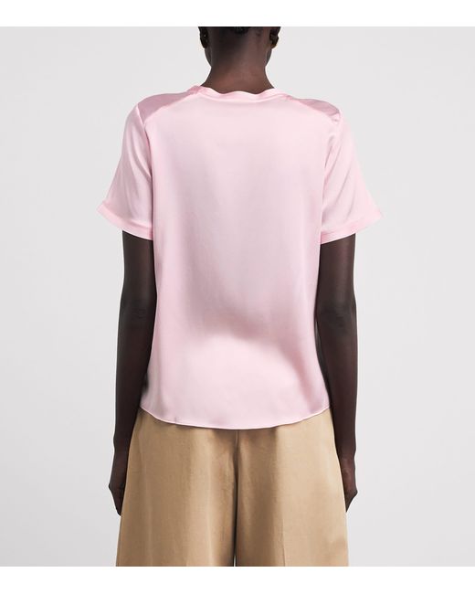 Maje Pink Silk T-Shirt Blouse