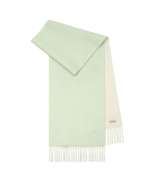 Burberry Green Cashmere Reversible Knight Scarf