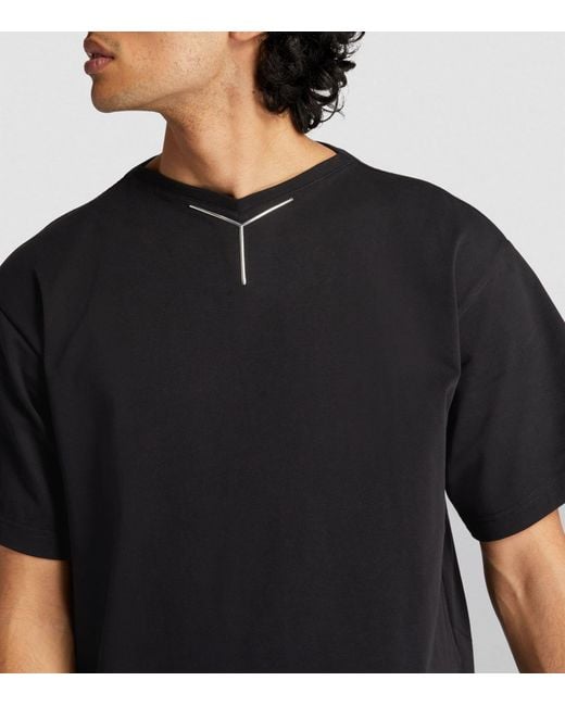 Y. Project Black Cotton Logo-embellished T-shirt for men
