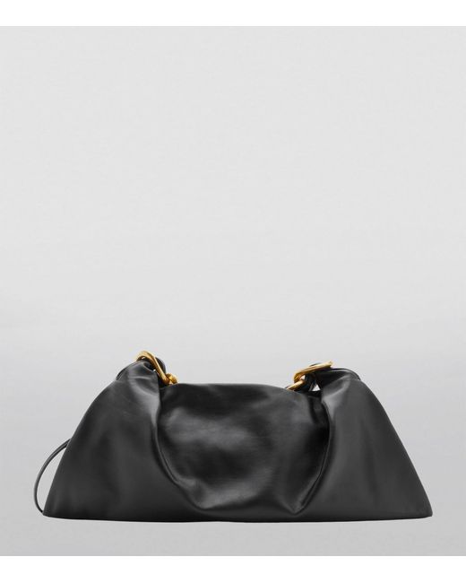 Burberry Black Medium Leather Swan Shoulder Bag
