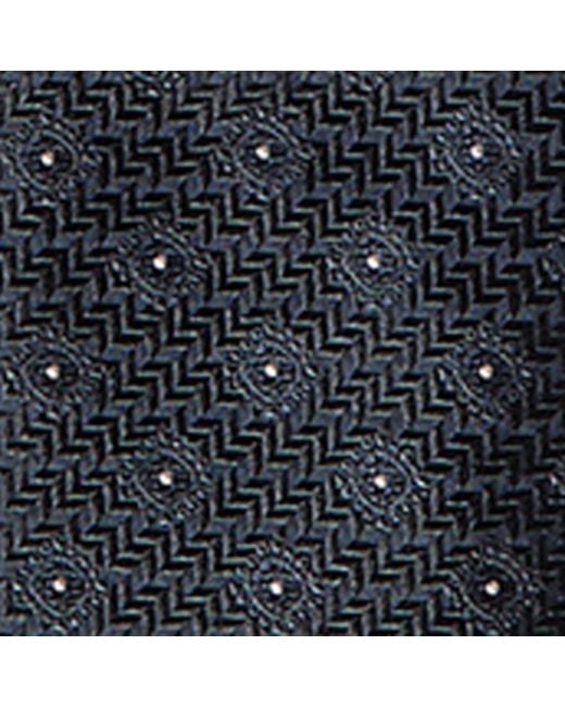 Brunello Cucinelli Blue Silk Geometric Tie for men