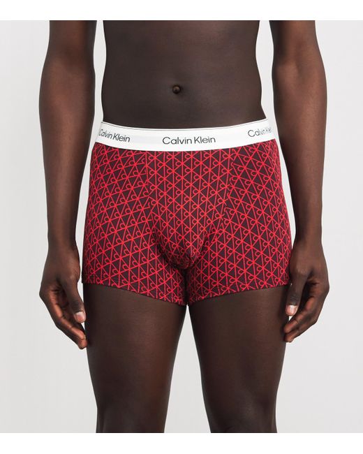 Calvin Klein Red Stretch-Cotton Relaxed Icon Boxers for men