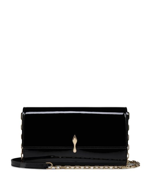Christian Louboutin Black Bettina Soft Patent Wallet-On-Chain