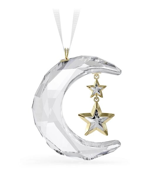 Swarovski White Holiday Magic Moon Ornament