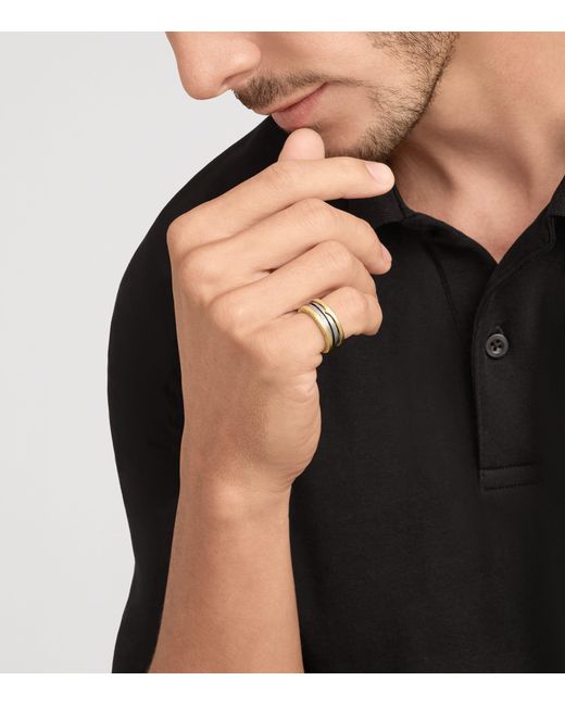 BVLGARI Metallic And Stainless Steel B.Zero1 Two-Band Ring