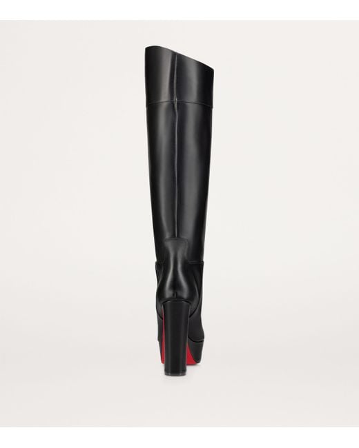 Christian Louboutin Black Loo Botta Alta Leather Knee-High Boots 130
