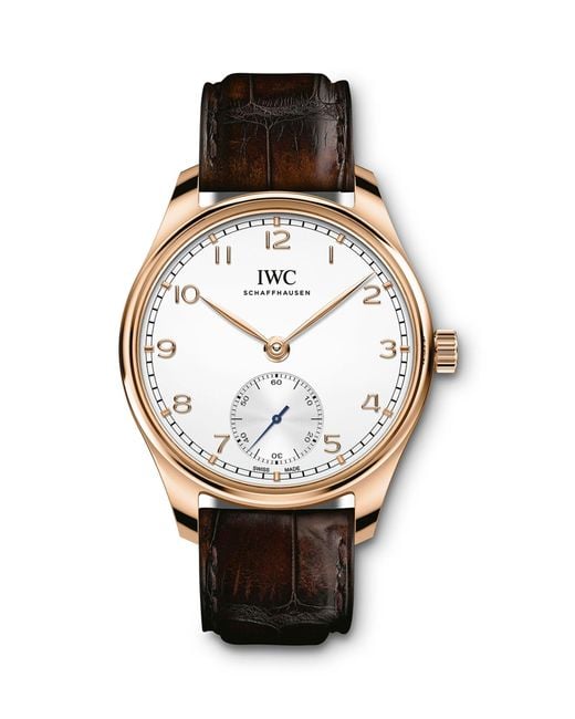 Iwc Metallic Rose Gold Portugieser Automatic Watch 40mm for men