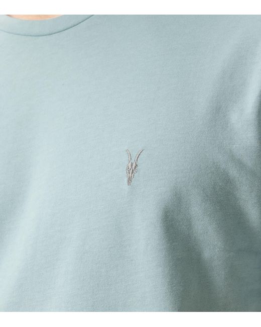 AllSaints Blue Organic Cotton Brace T-Shirt for men