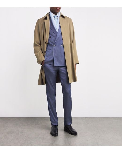 Brioni Blue Linen-Silk Logo Scarf for men