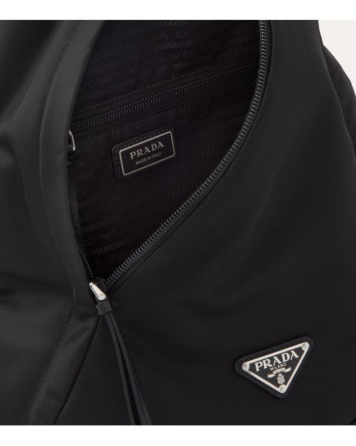 Prada Black Re-Nylon And Leather Backpack for men