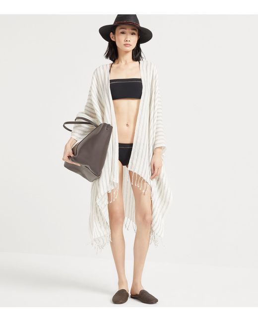 Brunello Cucinelli Black Techno Jersey Monili-Trim Bikini Top